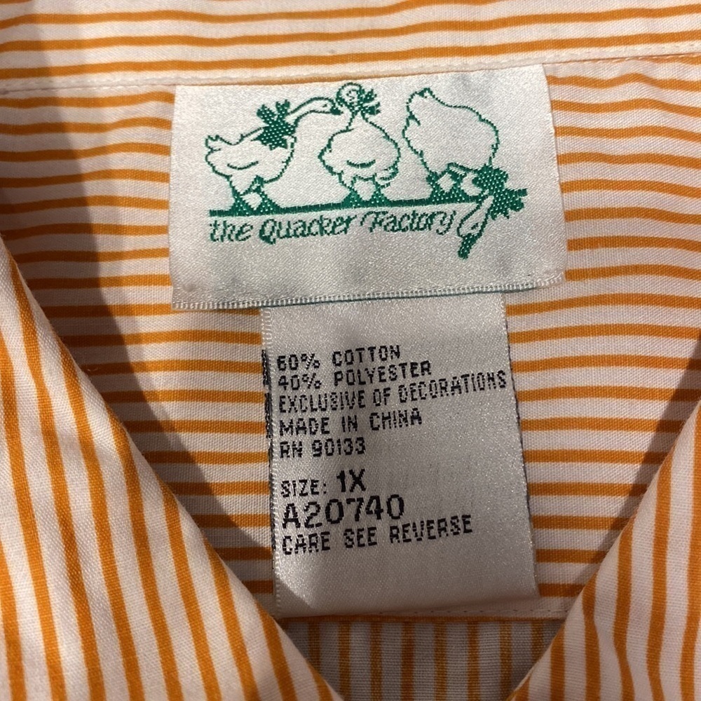 C Quacker Factory Short Sleeve Button Front Orang… - image 5